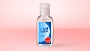 Free Hand Sanitizer Small Plastic Bottle Mockup PSD