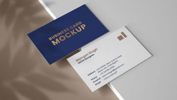 Free Isometric Shadow Overlay Business Cards Mockup PSD