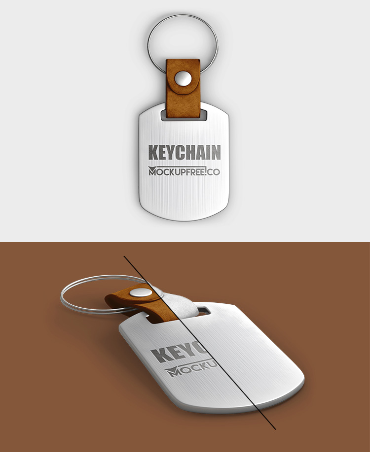 Free Keychain Mockup PSD Set