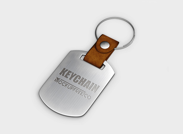 Free Keychain Mockup PSD Set