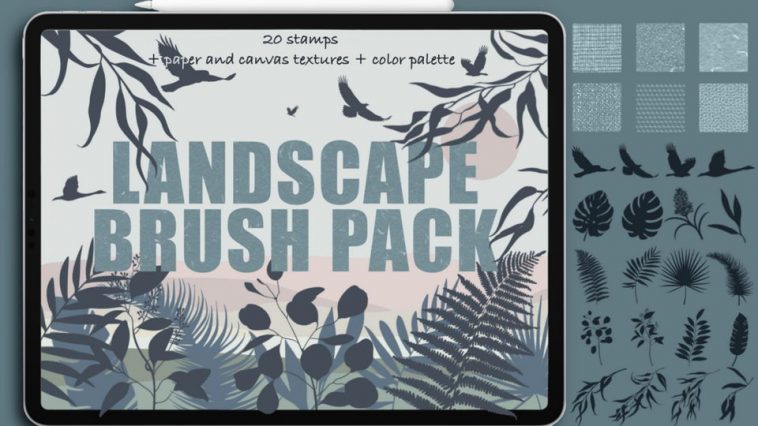 free landscape procreate brushes