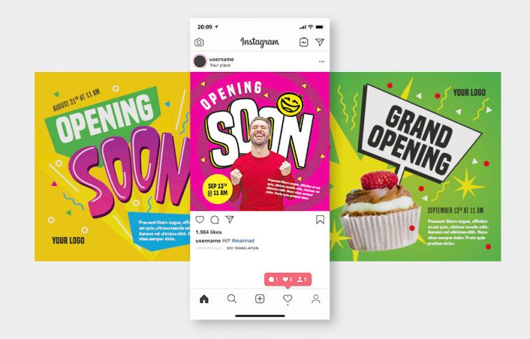 Free Opening soon Post Banner PSD Template