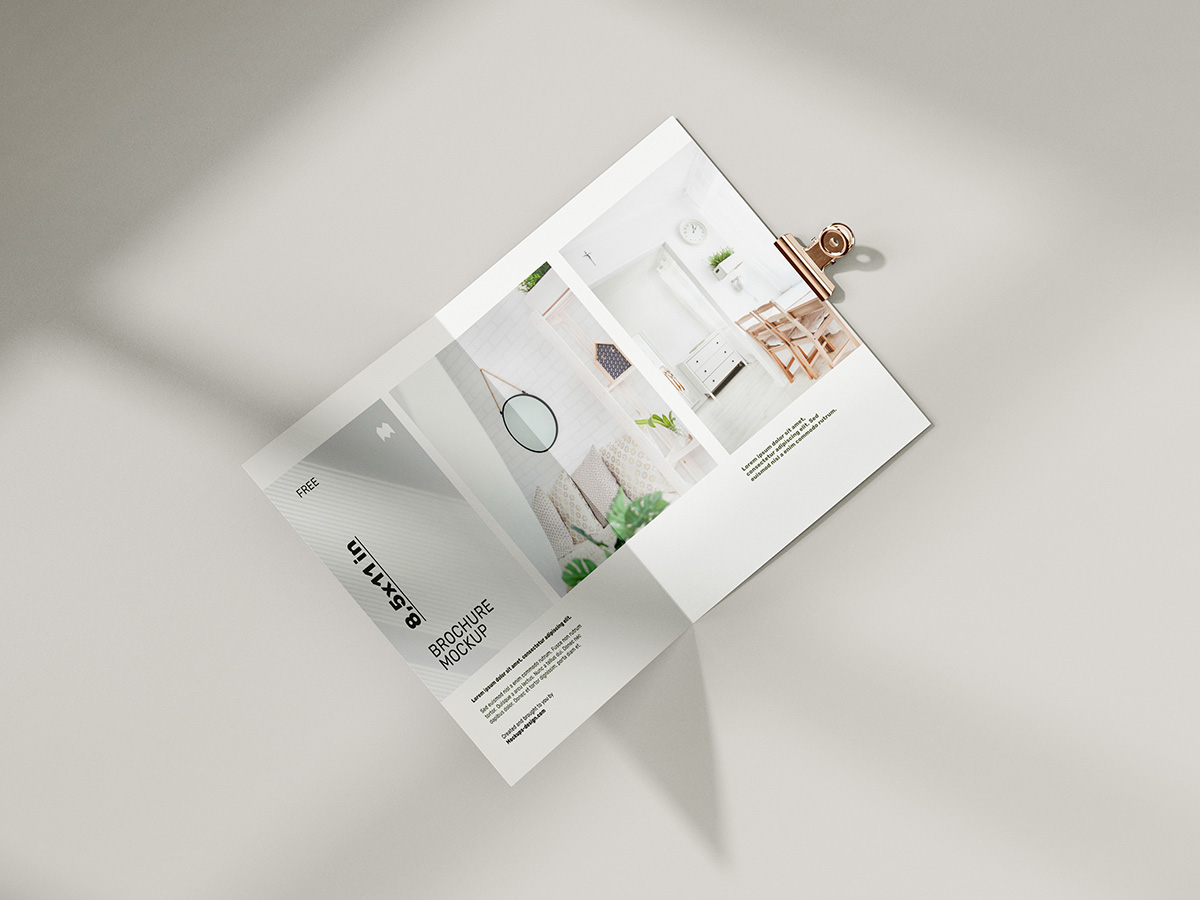 2 Folding Free Brochure Mockup PSD