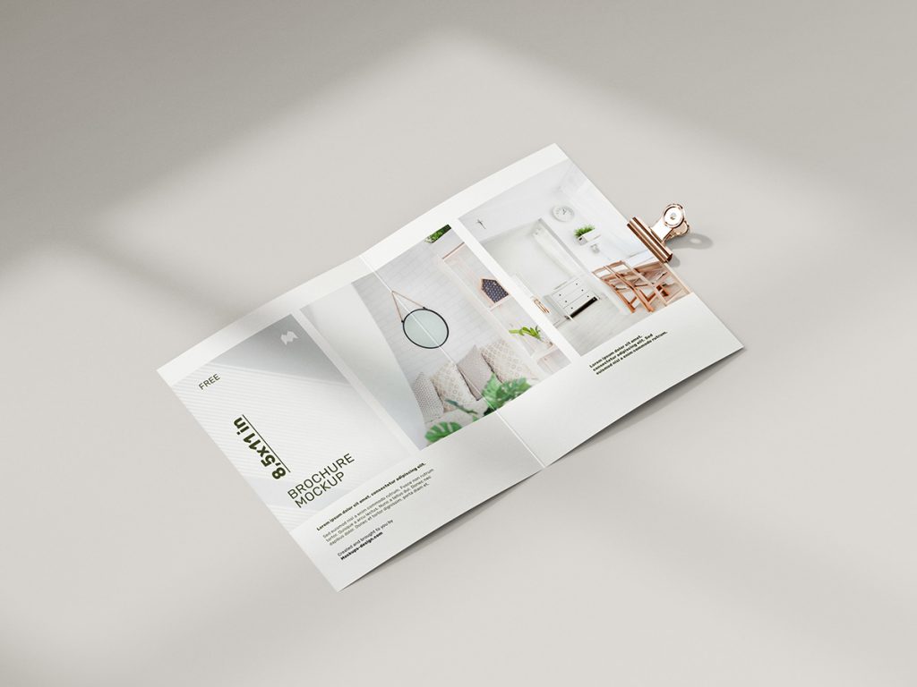 Free Folded 85 X 11 In Brochure Mockup