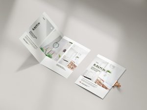 2 Folding Free Brochure Mockup PSD