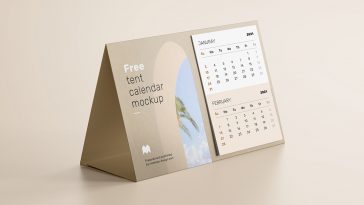 Free Tent Calendar Mockup PSD set 2021