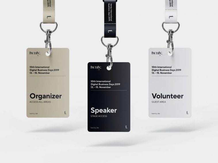 Free Hanging ID Card Mockup