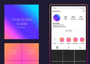 Instagram Profile and Story Cover Mockup 2020