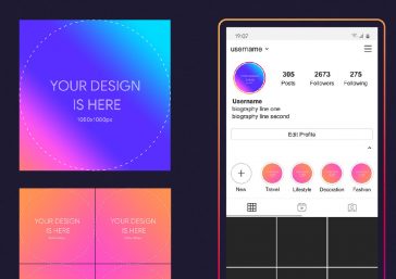 Instagram Profile and Story Cover Mockup 2020
