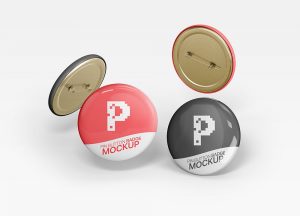 Free Pin Button Badge Mockup