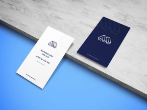 Free Business Cards Mockup on Ceramic