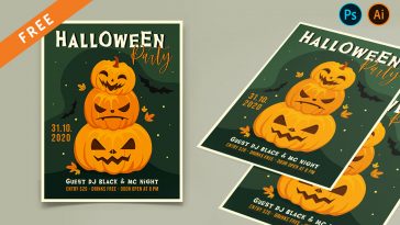 Free Halloween Party Flyer Template PSD