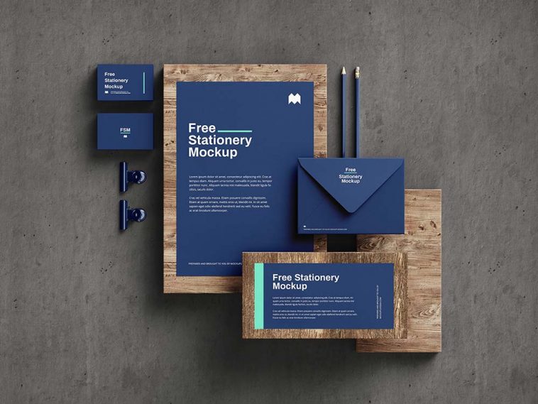 Free Creative Branding Stationery Mockup PSD set