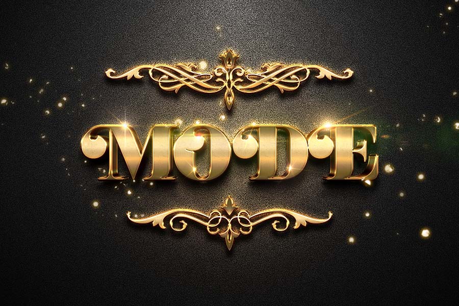 Free Vintage Style Glittering Gold Text Effect PSD - PsFiles