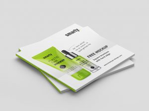 Free Square Brochure Book Mockups 8 Scene PSD