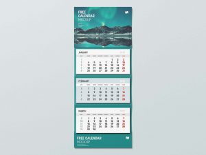 Free Wall Calendar Mockup (PSD)