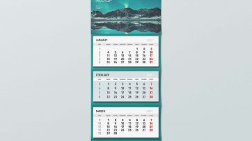 Free Wall Calendar Mockup (PSD)