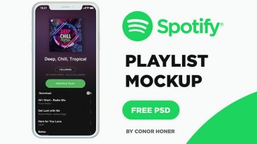 Spotify Playlist Mockup PSD