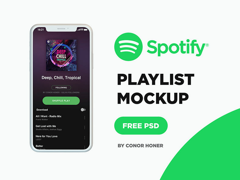 Download Spotify Playlist Mockup Psd Psfiles