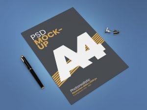 Free A4 Flyer Resume Mockup PSD