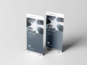 Banner Roll-Up Stand Mockup PSD