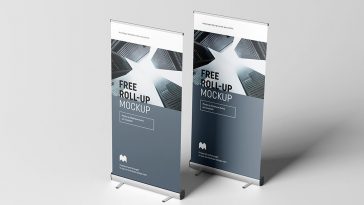 Banner Roll-Up Stand Mockup PSD