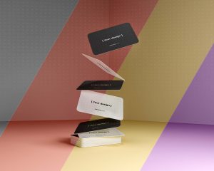 Gravity Style Business Cards Mockup PSD