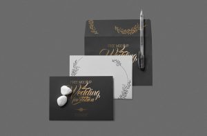 Free Elegant Wedding Invitation Card Mockup PSD