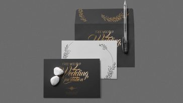 Free Elegant Wedding Invitation Card Mockup PSD