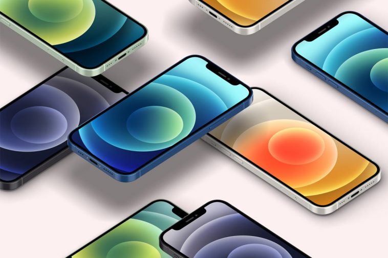 Perspective Iphone 12 Mockup PSD Set