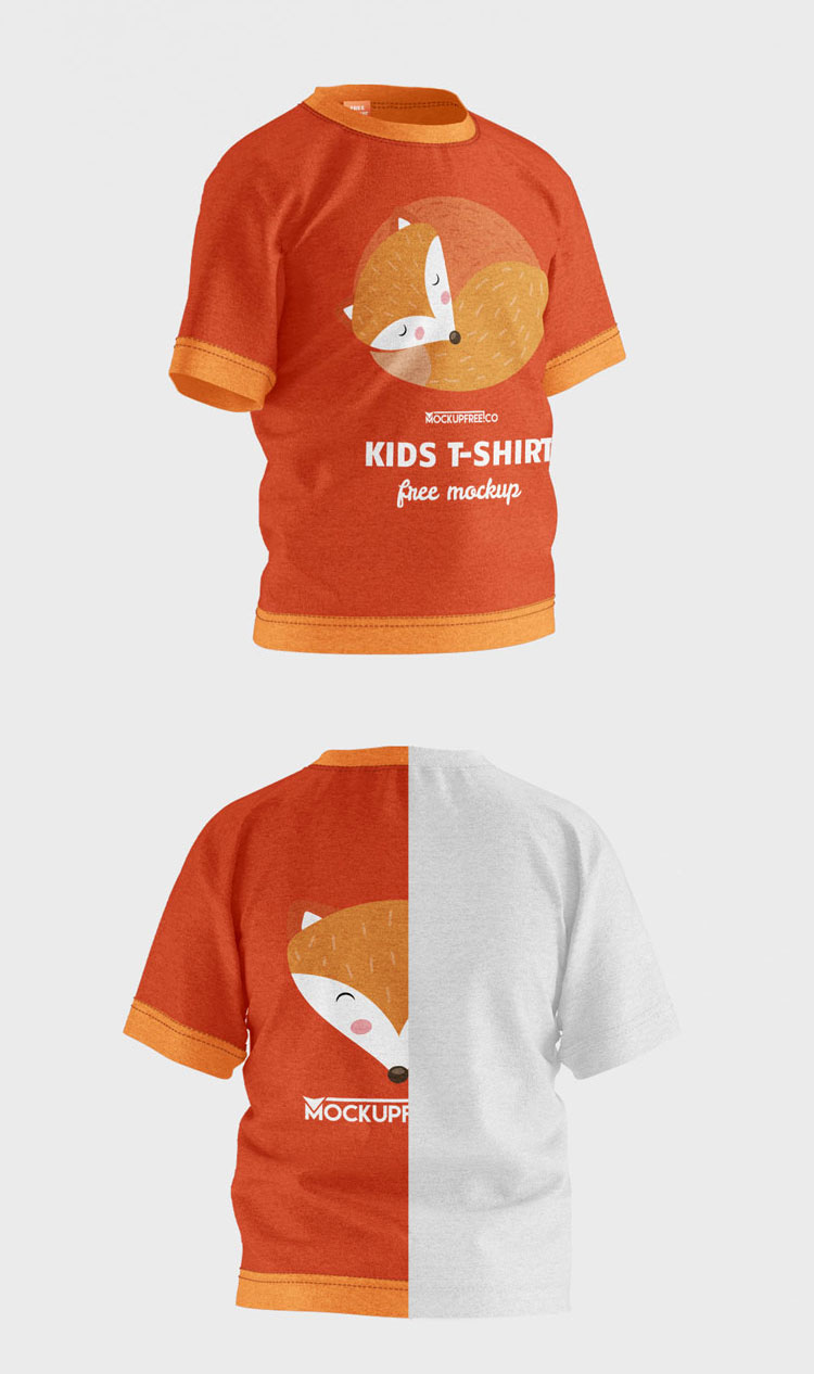 3 Kids T-Shirt Mockups PSD