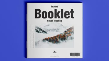 Free Square Booklet Cover Mockup PSD