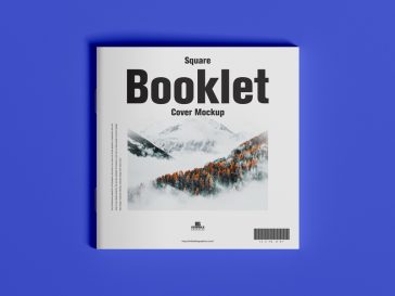 Free Square Booklet Cover Mockup PSD
