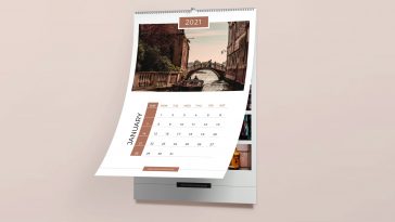 Free Wall Calendar Mockup PSD