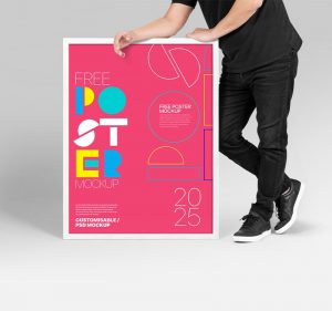 Man Holding Poster / Photo Frame Mockups