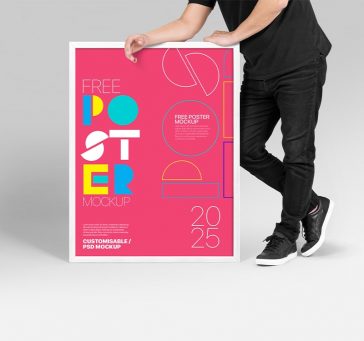 Man Holding Poster / Photo Frame Mockups