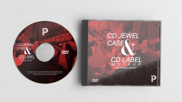 CD-DVD Jewel Case & Disc Label Mockup