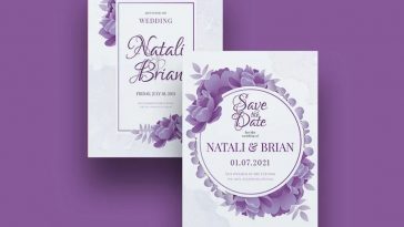 Free Floral Wedding Invitation Card PSD