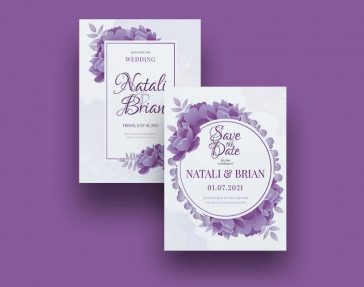 Free Floral Wedding Invitation Card PSD