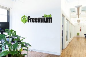 Free Office Wall Logo MockUp PSD