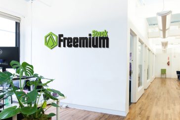 Free Office Wall Logo MockUp PSD