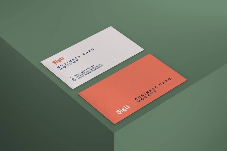 Free Simple Photorealistic Business Card Mockup PSD