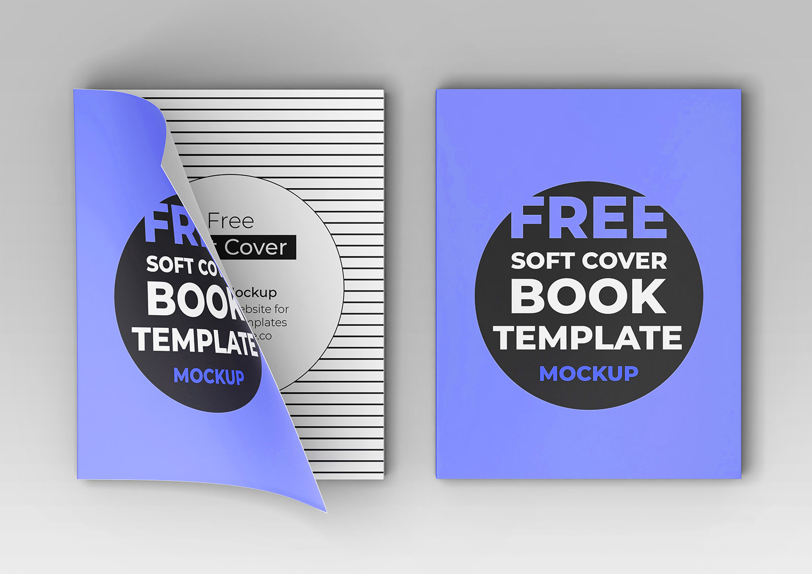 Open Book Cover Mockup in Top View 