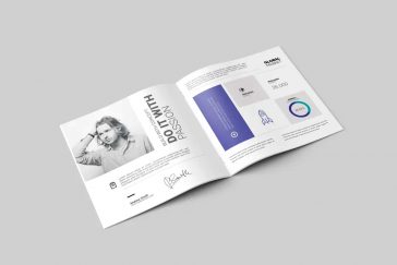 Free Square Brochure Inner MockUp PSD