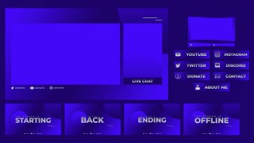Free Twitch Stream Overlay Pack PSD Template
