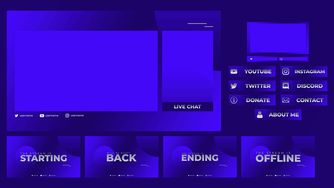 Mockup showing Twitch website with the assets