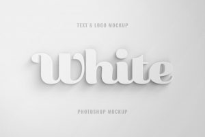 Free White 3D Text Effect PSD