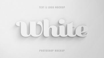 Free White 3D Text Effect PSD