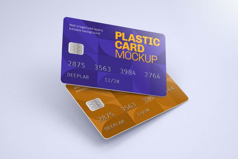 Free Plastic Credit Card Mockup PSD