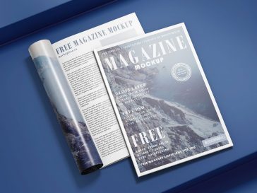 Realistic 3 Free Magazine Mockups PSD set